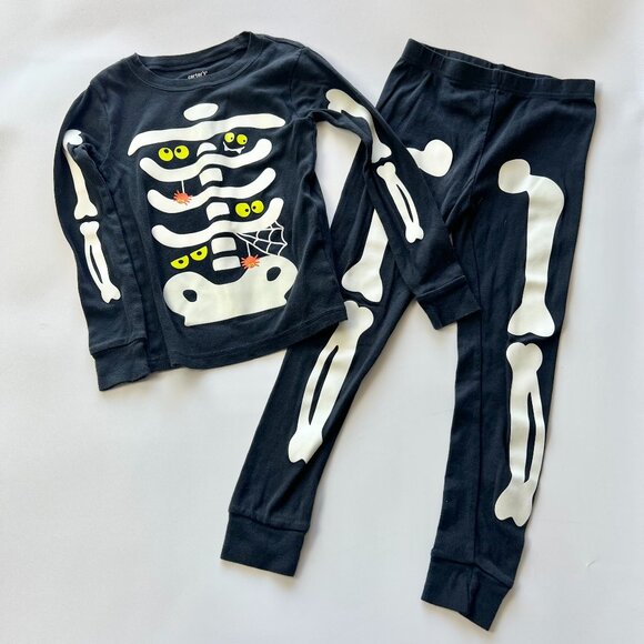 Boys 6 Carters Halloween Skeleton Spooky Pajamas Set A0006 - Picture 1 of 7